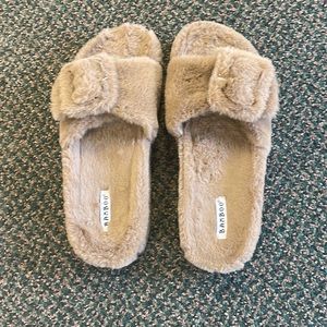 Brown slide on slippers or day shoes